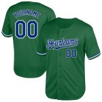 Custom Personalized Baseball Jersey with Name and Number - Kelly Green Royal-White Mesh Authentic Throwback Personalized