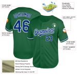 Custom Personalized Baseball Jersey with Name and Number - Kelly Green Royal-White Mesh Authentic Throwback Personalized