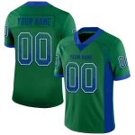 Custom Name and Number Football Jersey - Personalized Kelly Green Royal-White Mesh Drift Style Personalized Kelly Green Royal-White
