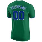 Custom Team Name and Number Kelly Green Royal-White Performance T-Shirt - Personalized Sports Apparel Personalized Kelly