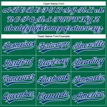 Custom Name Number Performance Golf Polo Shirt - Kelly Green Royal-White Personalized Kelly Green Royal-White Performance