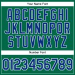 Custom Name Number Performance Golf Polo Shirt - Kelly Green Royal-White Personalized Kelly Green Royal-White Performance