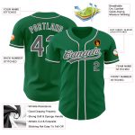 Personalized Kelly Green Baseball Jersey - Authentic Gray-White Design Personalized Kelly Green Steel Gray-White Authentic