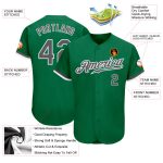 Custom Name and Number Baseball Jersey in Kelly Green Steel Gray-White - Authentic Team Apparel Personalized Kelly Green