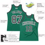 Custom Name and Number Authentic Basketball Jersey - Personalized Kelly Green Steel Gray-White Throwback Design Personalized