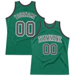 Custom Name and Number Authentic Basketball Jersey - Personalized Kelly Green Steel Gray-White Throwback Design Personalized