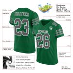 Custom Name and Number Authentic Football Jersey - Kelly Green, Steel Gray, White Mesh Personalized Kelly Green Steel Gray-White