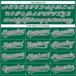 Custom Team Name Number Golf Polo Shirt Kelly Green Steel Gray-White Performance Personalized Kelly Green Steel Gray-White