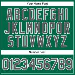 Custom Team Name Number Golf Polo Shirt Kelly Green Steel Gray-White Performance Personalized Kelly Green Steel Gray-White