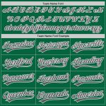Custom Team Name and Number Softball Jersey for Unisex - Personalized Kelly Green Steel Gray-White Two-Button Design Personalized
