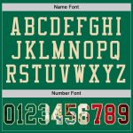Custom Name and Number Kelly Green Vintage Mexican Flag Football Jersey Mesh Authentic Cream Team Personalized Kelly Green