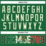 Personalized Vintage Mexican Flag Hockey Jersey with Custom Name & Number - Kelly Green, Cream-Red Lace Neck Personalized