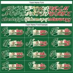 Personalized Vintage Mexican Flag Hockey Jersey with Custom Name & Number - Kelly Green, Cream-Red Lace Neck Personalized