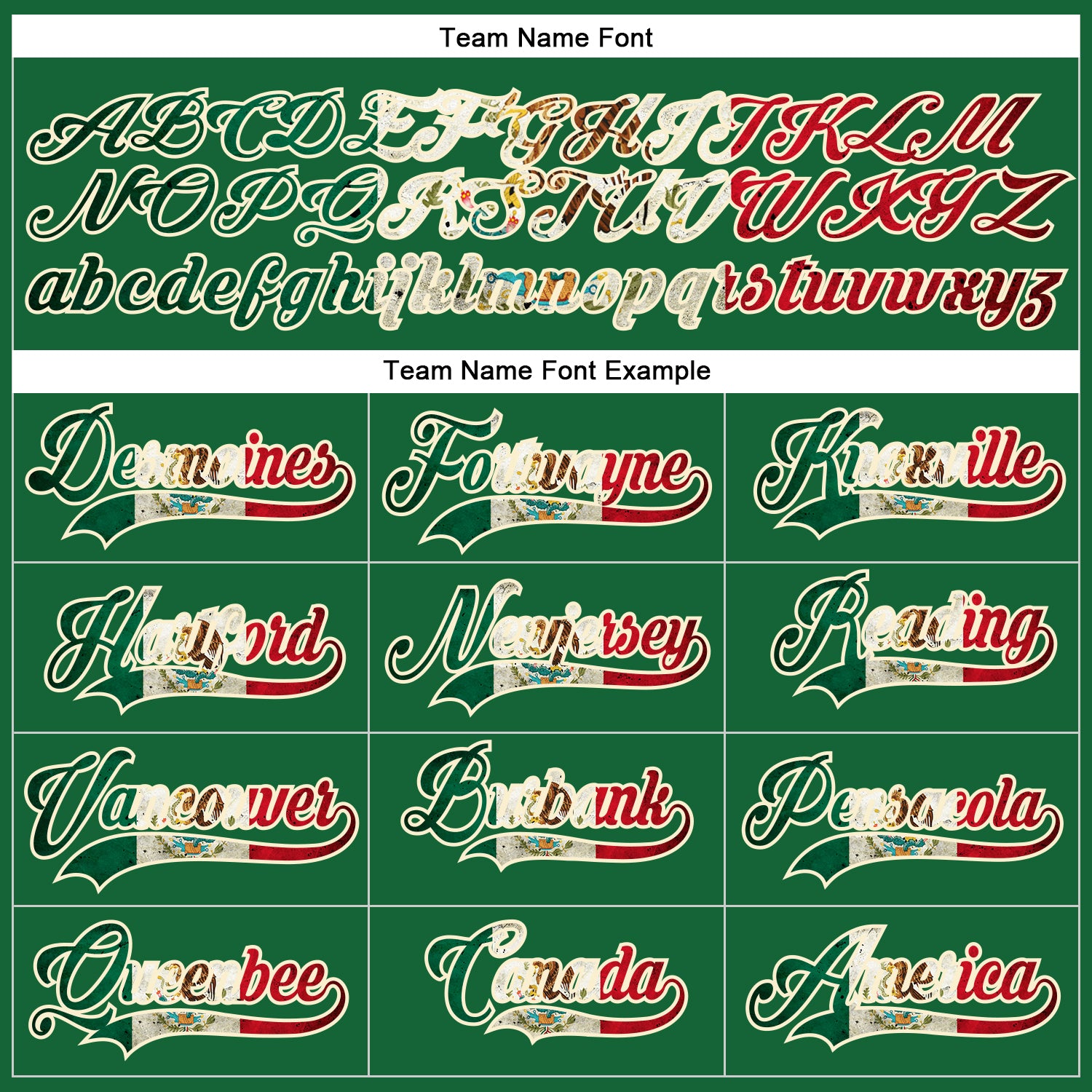 Personalized Kelly Green Vintage Mexican Flag Cream-Red Hockey Lace Neck Jersey Team Custom Name and Number Personalized Vintage Mexican Flag Hockey Jersey with Custom Name & Number - Kelly Green, Cream-Red Lace Neck Personalized - Image 4