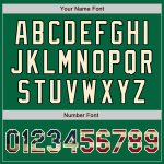 Custom Name and Number Vintage USA Flag Bomber Jacket - Kelly Green Cream-Black Varsity Letterman Full-Snap Personalized