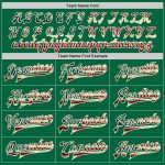 Custom Name and Number Vintage USA Flag Bomber Jacket - Kelly Green Cream-Black Varsity Letterman Full-Snap Personalized