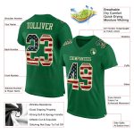 Custom Vintage USA Flag Football Jersey - Personalized Kelly Green Mesh with Team Name and Number Personalized Kelly Green