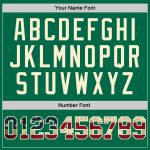 Custom Name and Number Vintage USA Flag Basketball Jersey in Kelly Green and Cream - Authentic Throwback Style Personalized