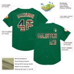 Custom Name & Number Vintage USA Baseball Jersey - Kelly Green & Cream Mesh Authentic Throwback Team Jersey Personalized