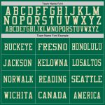 Personalized Vintage USA Flag Football Jersey with Custom Name and Number, Kelly Green Cream-Red Mesh Authentic Team Gear