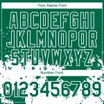 Custom Name and Number Authentic Baseball Jersey 3D Pattern Design in Kelly Green and White Abstract Splash Art Personalized