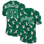 Personalized Animal Crane Performance T-Shirt with Custom Name & Number in Kelly Green and White 3D Pattern Personalized