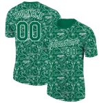 Custom Name and Number Cowboy Accessory T-Shirt - Personalized 3D Pattern Design in Kelly Green and White Personalized Kelly