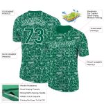 Custom Name and Number Cowboy Accessory T-Shirt - Personalized 3D Pattern Design in Kelly Green and White Personalized Kelly