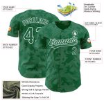Custom Name and Number Kelly Green Baseball Jersey with 3D Curve Lines Design - Personalized Authentic Team Apparel Personalized