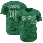 Custom Name and Number Kelly Green Baseball Jersey with 3D Curve Lines Design - Personalized Authentic Team Apparel Personalized