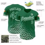 Custom Name Number Leopard Print Fade Baseball Jersey Kelly Green White 3D Pattern Fashion Authentic Personalized Kelly Green