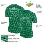 Custom Money Sign Performance T-Shirt with 3D Pattern Design, Personalized Team Name & Number in Kelly Green and White. Personalized