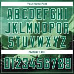 Custom Basketball Jersey with Personalized Name and Number in Kelly Green 3D Pattern Watercolor Landscape Design Personalized