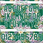Custom Name and Number Authentic Baseball Jersey with Big Flower 3D Pattern Design in Kelly Green and White - Northeast China
