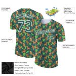 Personalized 3D Pattern Tiger Performance T-Shirt in Kelly Green and White Personalized Kelly Green White 3D Pattern Design