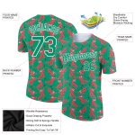 Personalized Tiger Performance T-Shirt with Custom Name and Number, 3D Pattern Design in Kelly Green and White Personalized