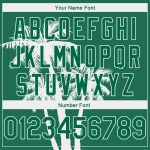Custom Name & Number Basketball Jersey - Tropical Hawaii Coconut Trees 3D Pattern - Kelly Green & White Authentic Design