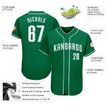 Custom Name and Number Personalized Kelly Green Baseball Jersey - Authentic Team Gear Personalized Kelly Green White Authentic