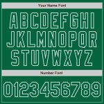 Custom Name and Number Baseball Jersey in Kelly Green and White, Authentic Raglan Sleeves, Team Spirit Apparel Personalized