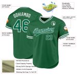 Personalized Authentic Throwback Baseball Jersey in Kelly Green and White Personalized Kelly Green White Authentic Throwback