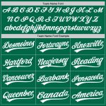 Custom Name and Number Authentic Baseball Jersey in Kelly Green and White - Personalized Throwback Style Personalized Kelly
