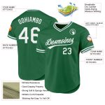 Custom Name and Number Authentic Baseball Jersey in Kelly Green and White - Personalized Throwback Style Personalized Kelly
