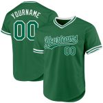 Personalized Authentic Throwback Baseball Jersey in Kelly Green and White Personalized Kelly Green White Authentic Throwback