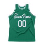 Custom Name and Number Authentic Throwback Basketball Jersey in Kelly Green and White - Personalized Team Gear Personalized