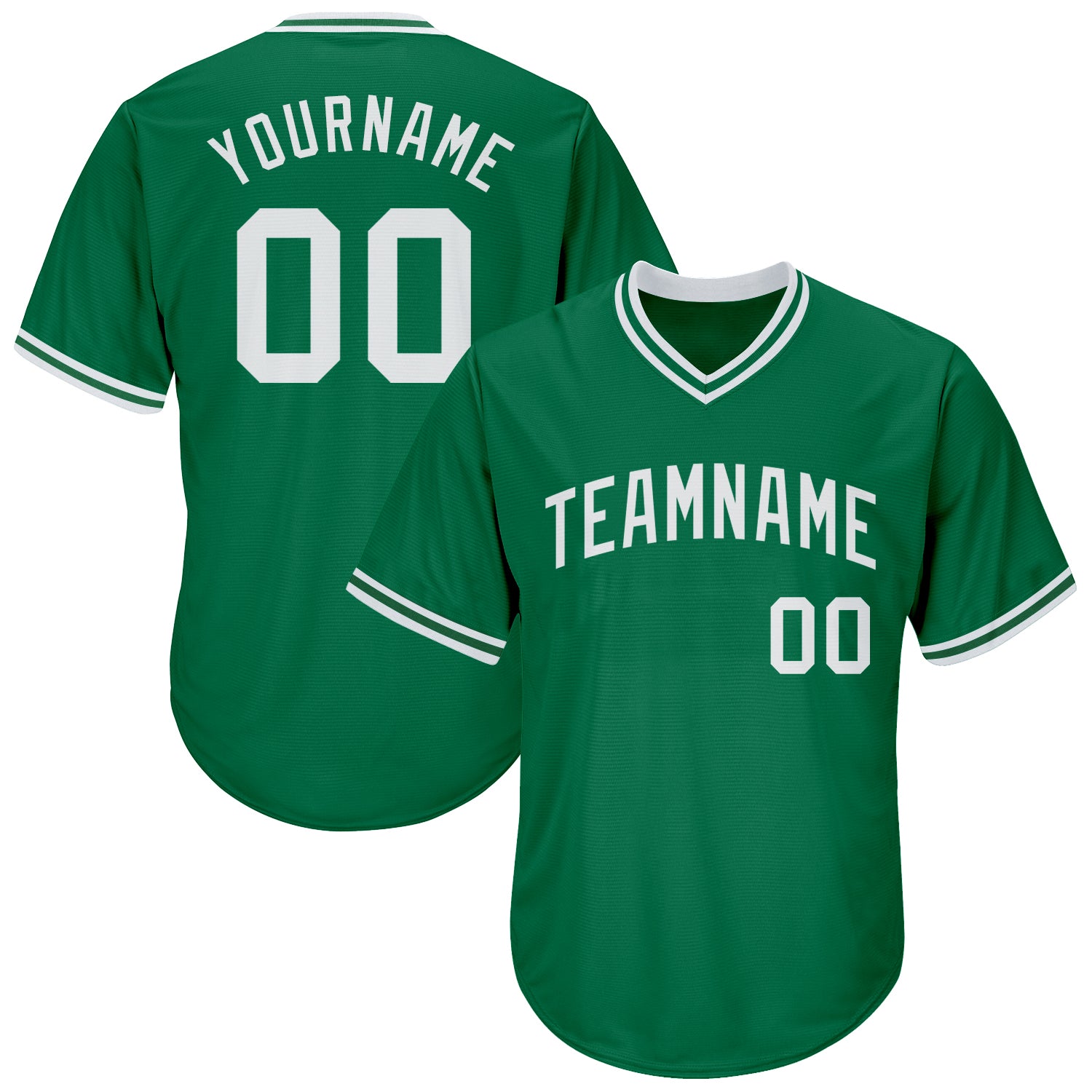 Custom Team Name & Number Kelly Green Authentic Rib-Knit Baseball Jersey Shirt - Personalized Throwback Style Personalized