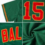 Custom Team Name & Number Kelly Green Authentic Rib-Knit Baseball Jersey Shirt - Personalized Throwback Style Personalized