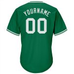 Custom Team Name & Number Kelly Green Authentic Rib-Knit Baseball Jersey Shirt - Personalized Throwback Style Personalized