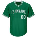 Custom Team Name & Number Kelly Green Authentic Rib-Knit Baseball Jersey Shirt - Personalized Throwback Style Personalized