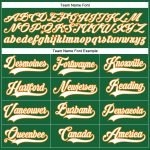 Custom Name and Number Hockey Jersey in Kelly Green and White-Bay Orange - Personalized Team Gear Personalized Kelly Green