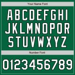 Custom Name and Number Authentic Baseball Jersey in Kelly Green with White and Black Arm Shapes - Personalized Team Apparel